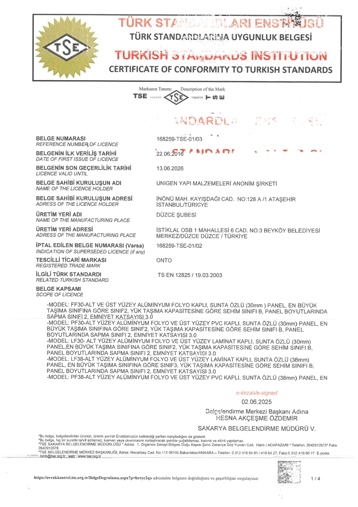 Kalite Belgesi 3